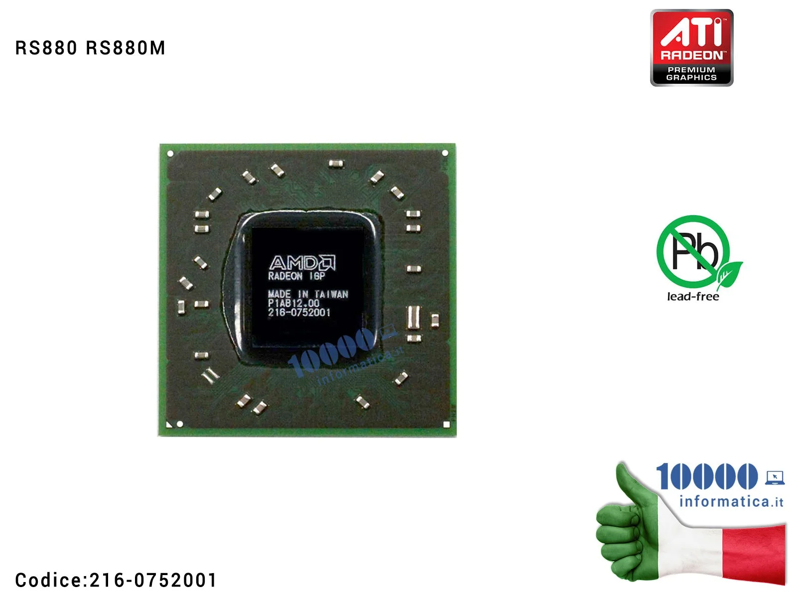 216-0752001 BGA AMD ATI Radeon 216-0752001 HD4200 RS880 RS880M IGP Graphic GPU IC Chip Grafico Chipset Video Nortg Bridge Not...