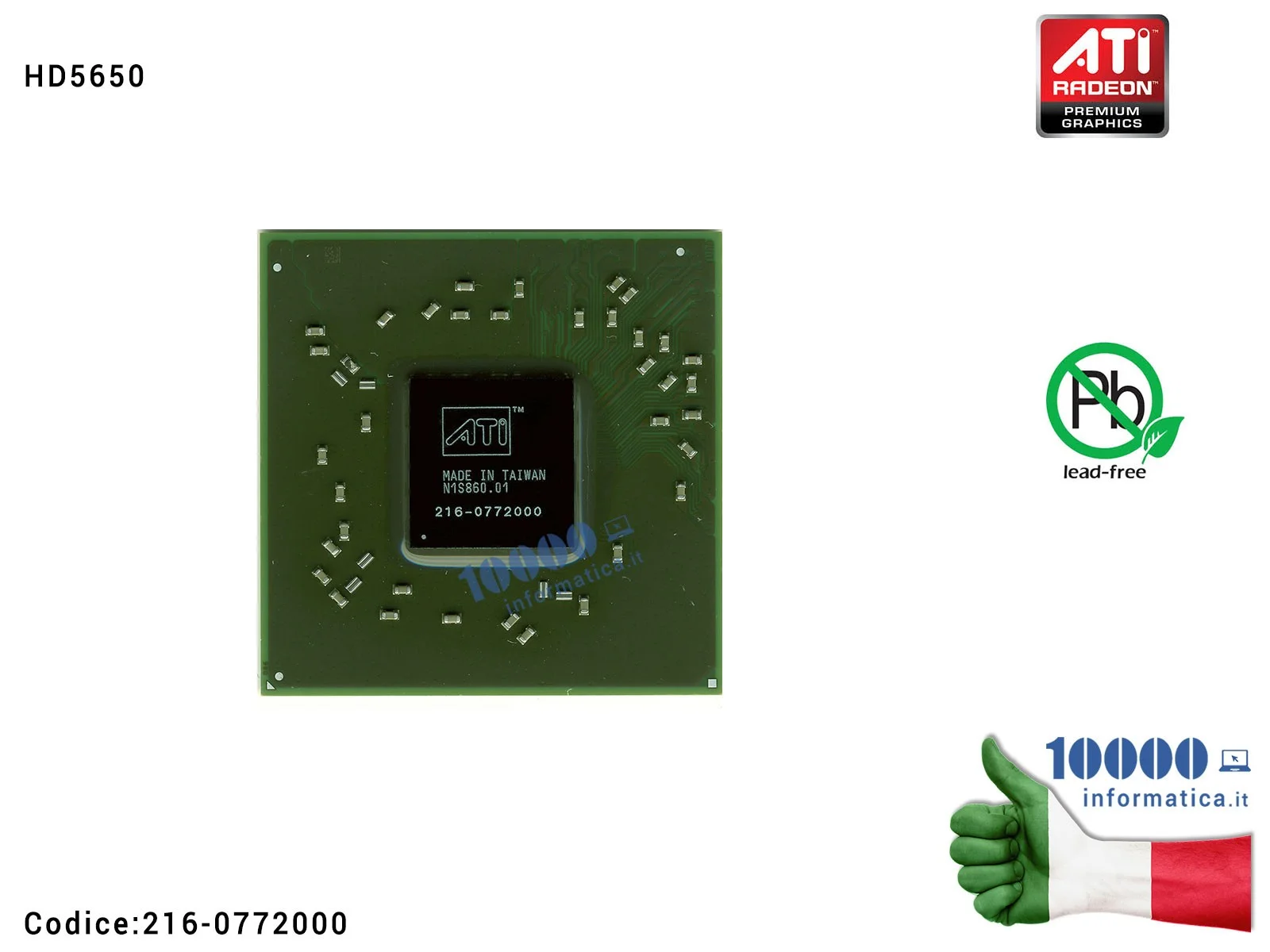 216-0772000 BGA AMD ATI Radeon 216-0772000 HD5650 IGP Graphic GPU IC Chip Grafico Chipset Video North Bridge Notebook Northbr...