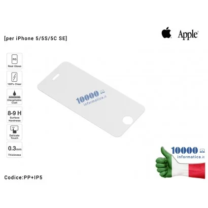 PP+IP5 Pellicola in Vetro Temperato 9H 0,33mm per APPLE iPhone 5/5S/5C/SE