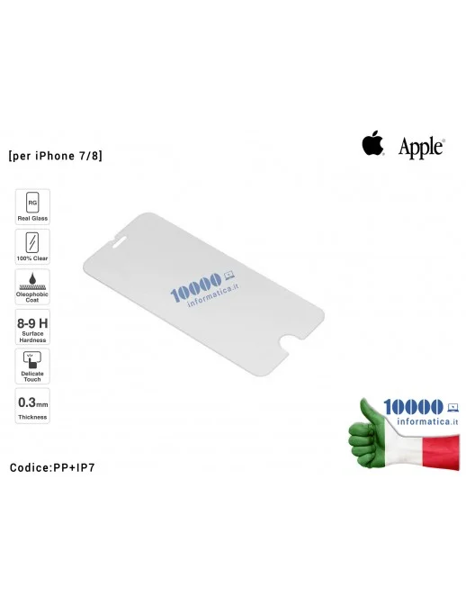 PP+IP7 Pellicola in Vetro Temperato 9H 0,33mm per APPLE iPhone 7/8