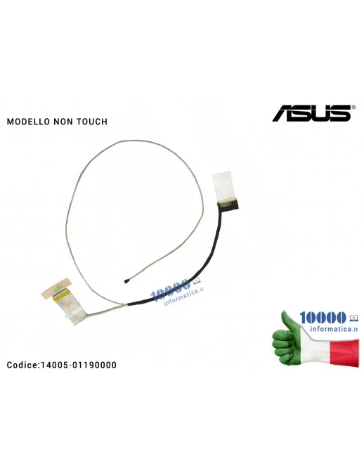 14005-01190000 Cavo Flat LCD ASUS [40 PIN] X751 X751LD X751L X751LN X751LX X751MA X751M F751 [VERSIONE NON TOUCH] 14005-01190000