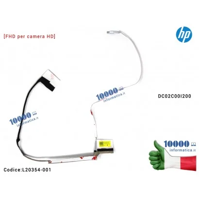 L20354-001 Cavo Flat LCD HP Pavilion Gaming 15-CX [FHD per camera HD] TPN-C133 FHD Non-IR EDP (Full-HD) DC02C00I200 (30 PIN) ...