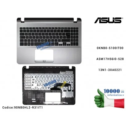 90NB0HL2-R31IT1 Tastiera Italiana Completa di Top Case Superiore ASUS VivoBook X507 (Icicle Gold) X507M X507MA X507U X507UA X...