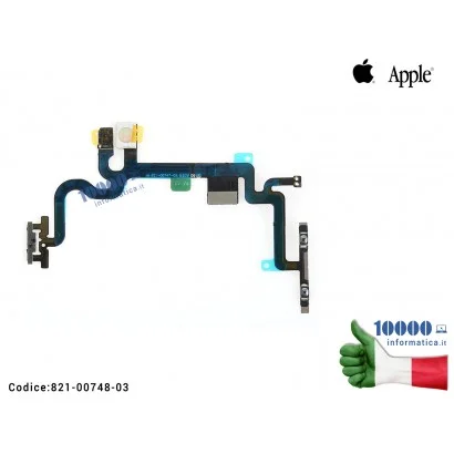 821-00748-03 Pulsante di Accensione ON/OFF Volume SU/GIU APPLE iPhone 7 7G (A1660) (A1778) (A1779) Cavo Flex Power Flash Micr...