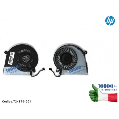 724870-001 Ventola Fan CPU HP Pavilion 15-E 17-E 17-E101SL 15-E078EA 15-E050SA 15-E096SA 17-E055NR AB08505HX110B00 FCN47R62TP...