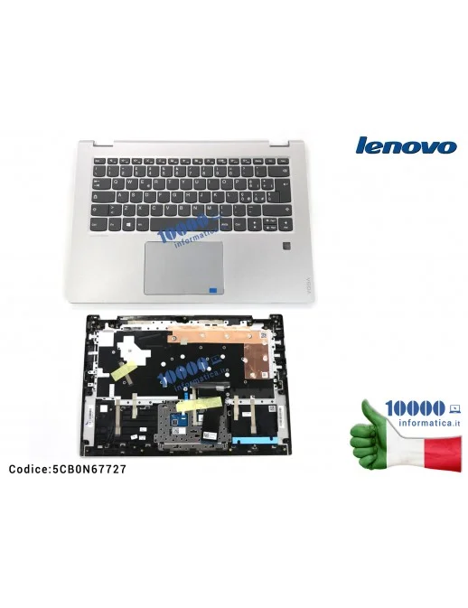 5CB0N67727 Tastiera Italiana Completa di Top Case Superiore LENOVO [Mineral Grey] Yoga 520-14IKB (80X8) (80YM)