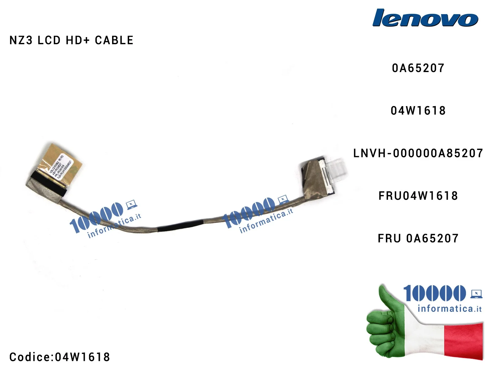 04W1618 Cavo Flat LCD LENOVO ThinkPad T420 T420I T430 T430I 0A65207 FRU 04W1618 NZ3 LCD HD+ CABLE
