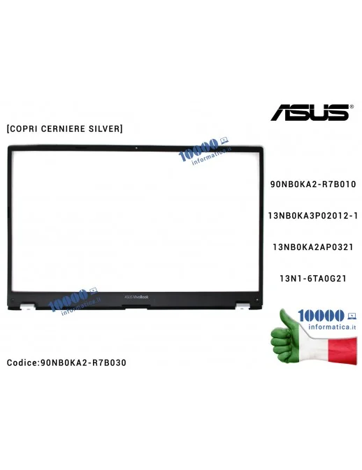 90NB0KA2-R7B030 Cornice Display Bezel LCD ASUS VivoBook F512 X512 S512 (Nero/Silver) X512F X512J X512JP X512U X512UA S512F 13...