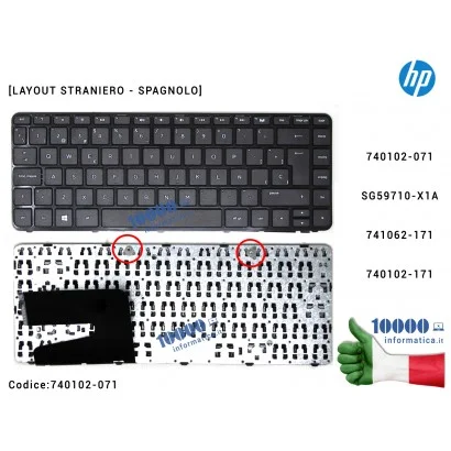 740102-071 Tastiera Straniera HP 240 G2 245 G3 Pavilion 14-N 14-R 14-D 14-G (NERA) completa di Frame