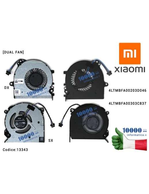 13343 Ventola Fan CPU+GPU XIAOMI MI Ruby TM1802-AC TM1802-AD MX110 [DIS] (2019) [DUAL FAN] 4LTMBFA00203D0464LTMBFA00303C837
