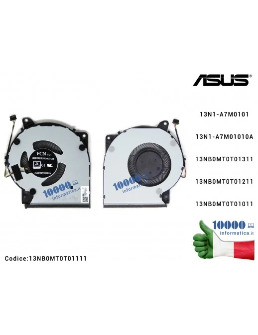 13NB0MT0T01111 Ventola CPU ASUS 13NB0MT0T01311 per X409 X509 F509 M509 D509 R409 P509 Ventola Fan CPU ASUS VivoBook X509 X509...