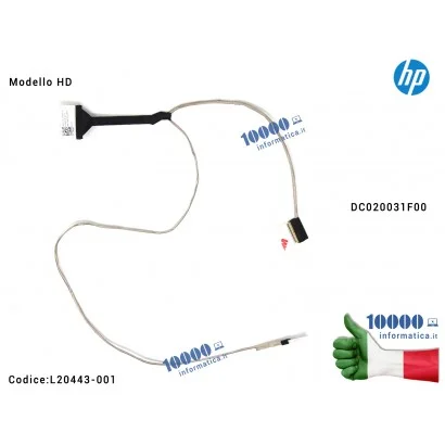 L20443-001 Cavo Flat LCD [Modello HD] HP 15-DA 15-DB 250 G7 255 G7 TPN-C135 TPN-C136 DC020031F00 (NO TOUCH) 15-DA0012DX 15-DB...