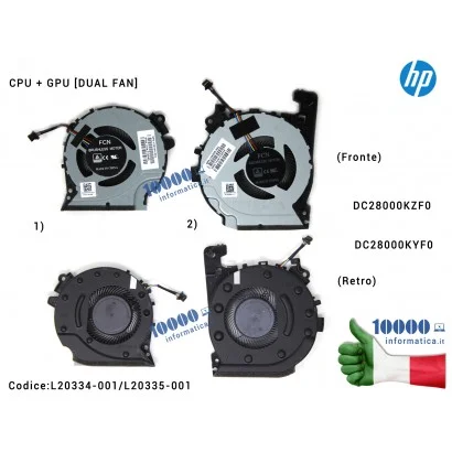 13426 Ventola di Raffreddamento Fan (CPU + GPU) HP Pavilion 15-CX 15T-CX [DUAL FAN] 15-CX000 15-CX0001NL TPN-C133 TPN-C134 DC...