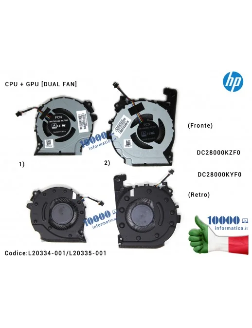 13426 Ventola di Raffreddamento Fan (CPU + GPU) HP Pavilion 15-CX 15T-CX [DUAL FAN] 15-CX000 15-CX0001NL TPN-C133 TPN-C134 DC...
