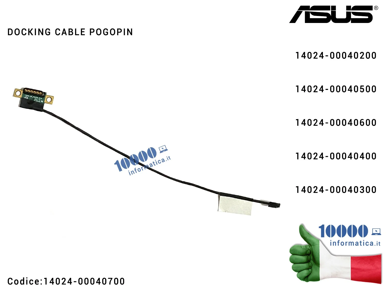 14024-00040700 Cavo Collegamento DOCKING CABLE POGO PIN Connettore Tablet ASUS Transformer Book T101HA DD0XF1TH011 14024-0004...