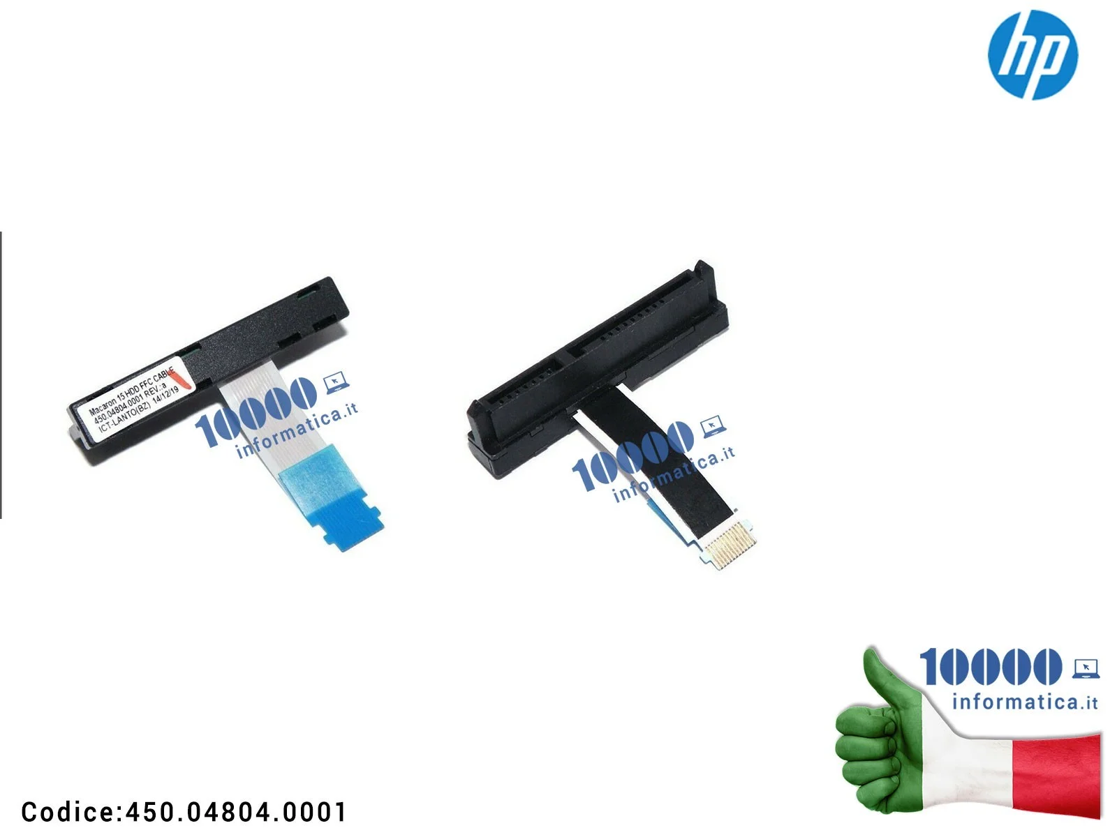 450.04804.0001 Cavo Connettore Hard Disk HDD SATA HP Pavilion X360 15-BK 13-S 13-S115NL Envy M6-W M6-W010DX 450.04804.1001 45...