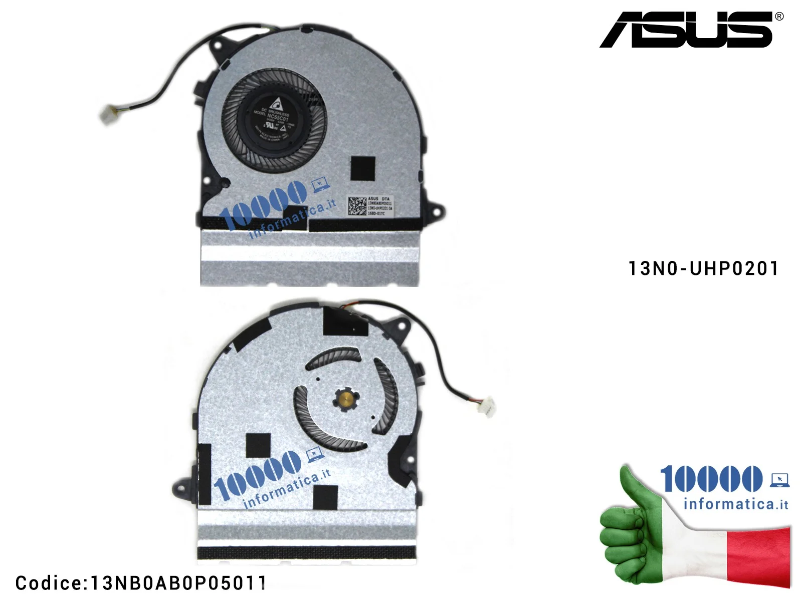 13NB0AB0P05011 Ventola Fan CPU ASUS ZenBook UX305 UX305U UX305UA UX305UAB UX305LA UX305UQ UX306U 13N0-UHP0201