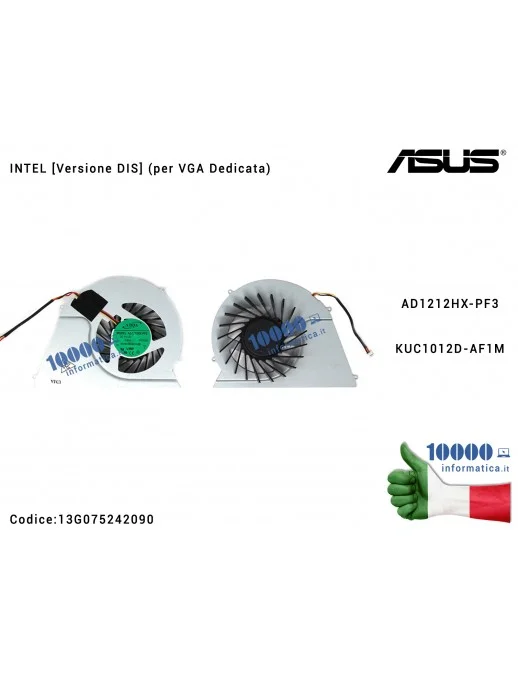 13G075242090 Ventola di Raffreddamento Fan CPU ASUS All In One ET2011EG ET2011EGT ET2011ET (4 PIN) INTEL [Versione DIS] (per ...