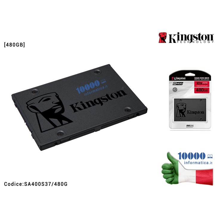 HARD DISK SSD INTERNO 480 GB SATA-III 2,5" KINGSTON SA400S37/480G