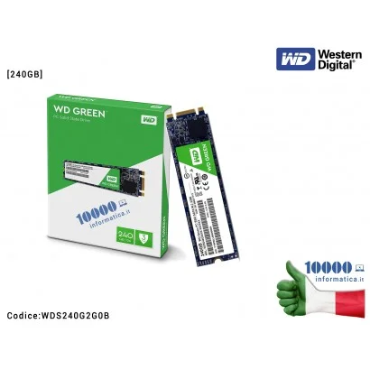 WDS240G2G0B HARD DISK SSD M.2 2280 SATA3 INTERNO 240GB WD GREEN WDS240G2G0B A STATO SOLIDO