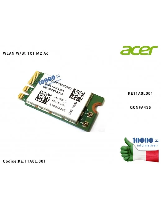 KE.11A0L.001 Scheda WiFi Wireless Card Board QCNFA435 ACER Aspire 3 A315-42 A515-51G ES1-433 ES1-523 Spin SP111-31 E5-523-97J...
