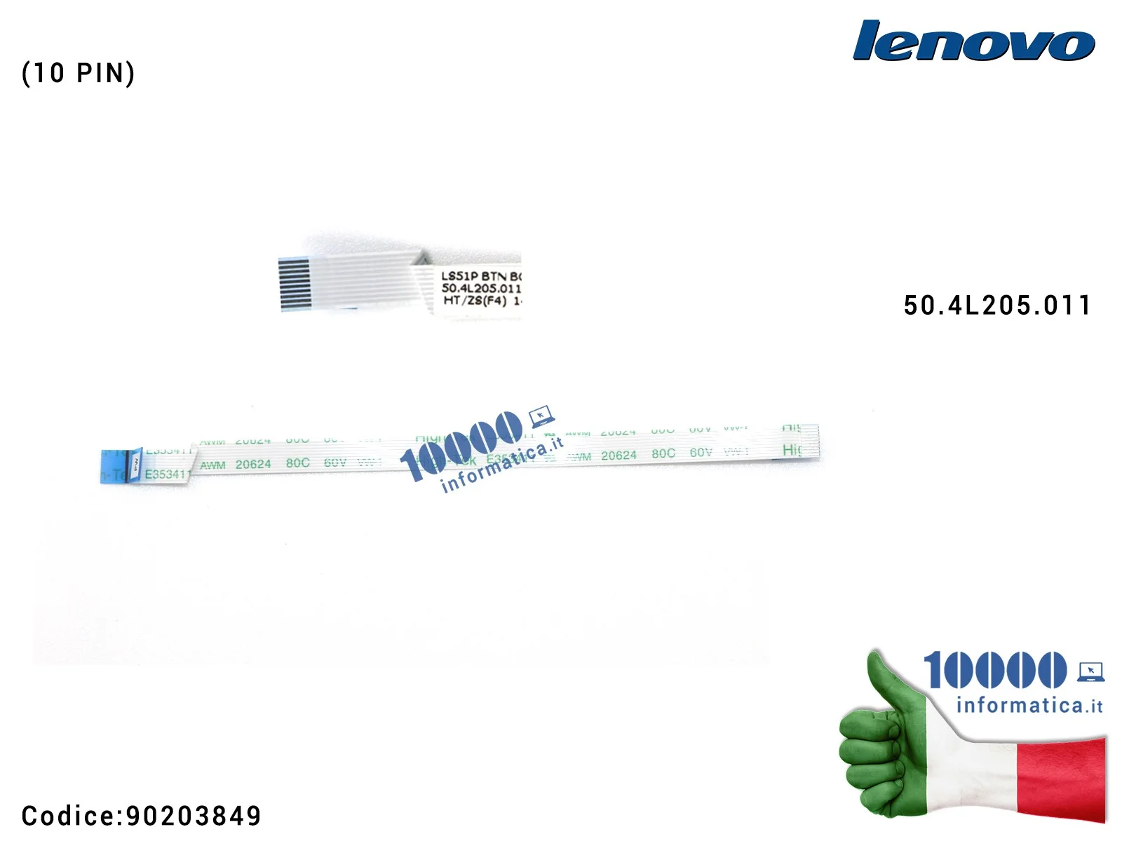 90203849 Cavo Accensione FFC Cable Power PW (10 PIN) LENOVO S410P S510P Series 50.4L205.011 LS51P BTN BOARD FFC CABLE