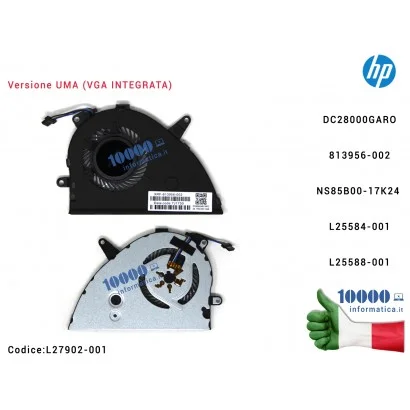 L27902-001 Ventola di Raffreddamento Fan CPU HP (VGA INTEGRATA) 15-CS 15-CW 15-CS000 15-CS2501NA 15-CS3068NL (UMA) NS85B00-17...