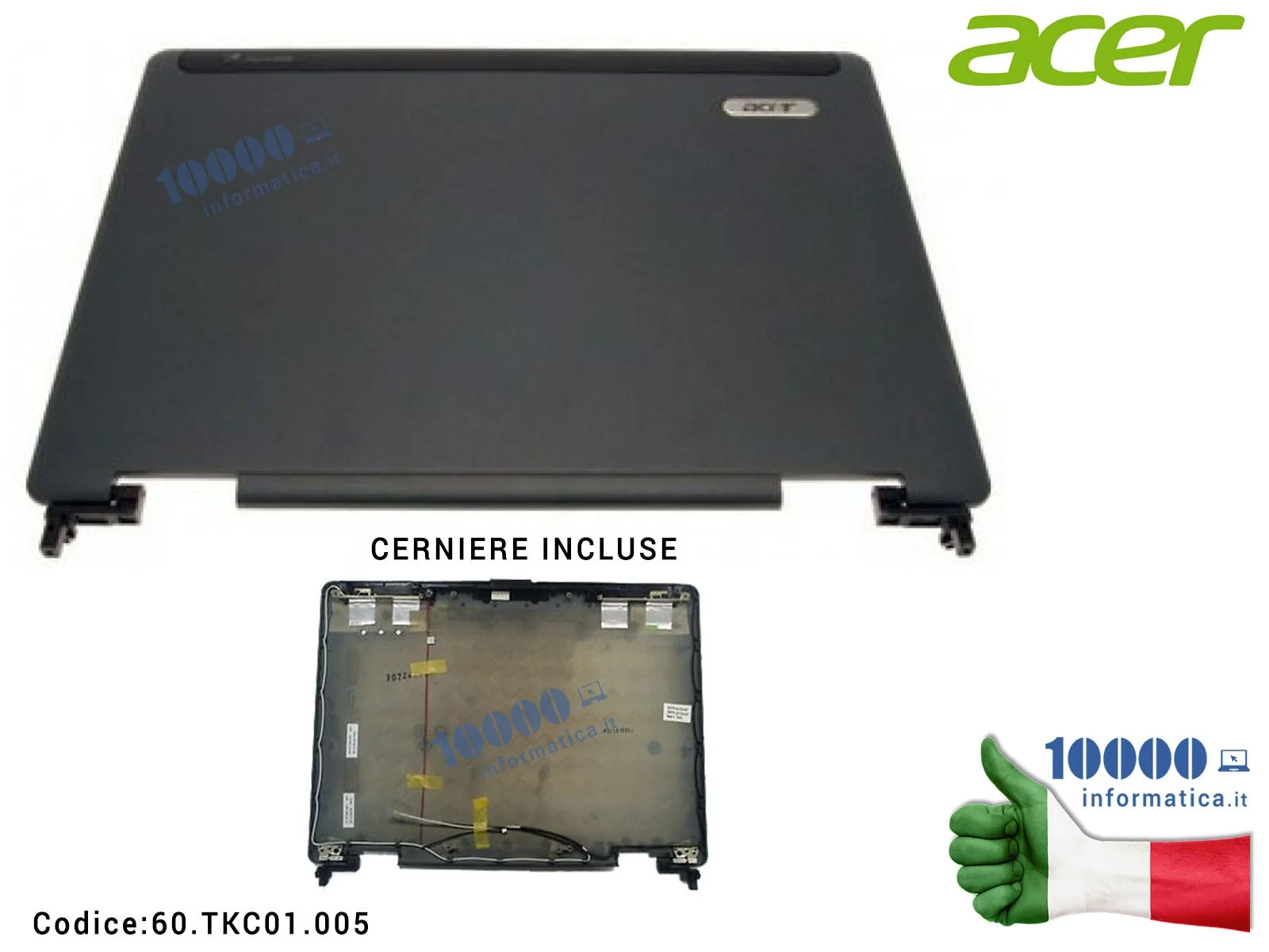 60.TKC01.005 Cover LCD ACER Extensa 5610G 5610 5210 TravelMate 5310 5710G (15,4") 60.TK401.001 60.TKD01.00160.4T334.001