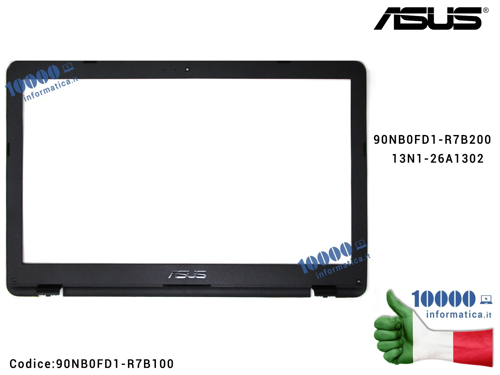 90NB0FD1-R7B100 Cornice Display Bezel LCD ASUS VivoBook 15 X542 X542U X542UA X542UF (Nero) Cornice Display Bezel LCD ASUS Viv...