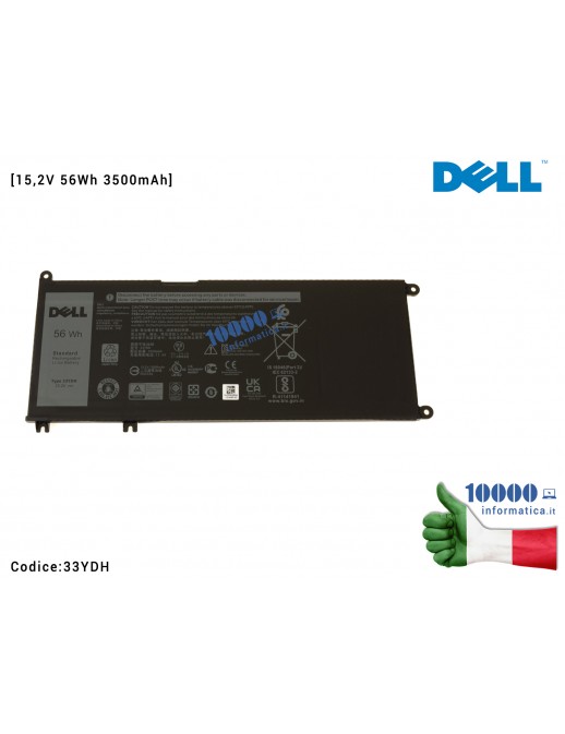 33YDH Batteria 33YDH DELL Latitude 13 3380 3480 3580 3590 3490 3400 3500 [15,2V 56Wh 3500mAh] 033YDH CN-033YDH 99NF2 W7NKD 7F...