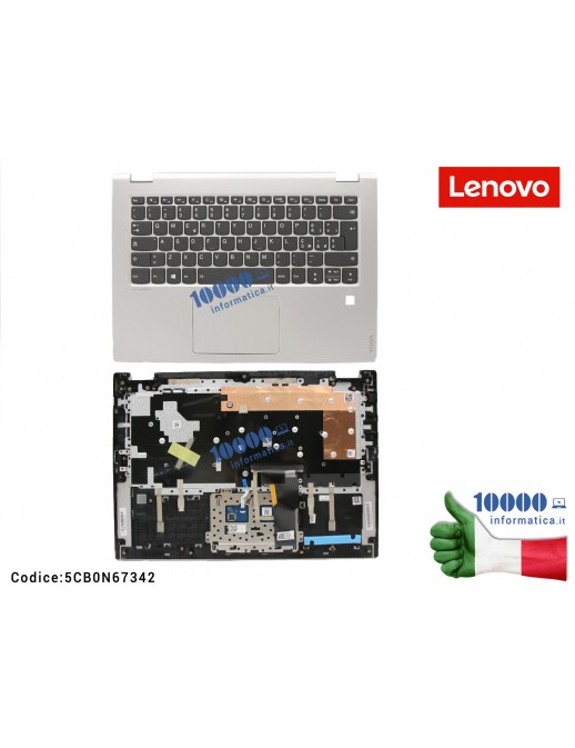 5CB0N67342 Tastiera Italiana Completa di Top Case Superiore LENOVO Yoga 520-14IKB (80X8) (80YM) (81C8) [per Fingerprint] 5CB0...