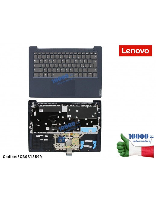 5CB0S18599 Tastiera Italiana Retroilluminata Completa di Top Case Superiore LENOVO IdeaPad S340-14IWL (81N7) S340-14API (81NB...