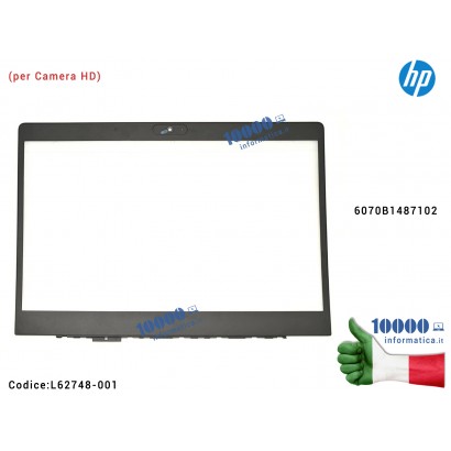 L62748-001 Cornice Bezel LCD HP EliteBook 745 G5 840 G5 745 G6 840 G6 Zbook 14U G6 (per Camera HD) L62748-001 6070B1487102