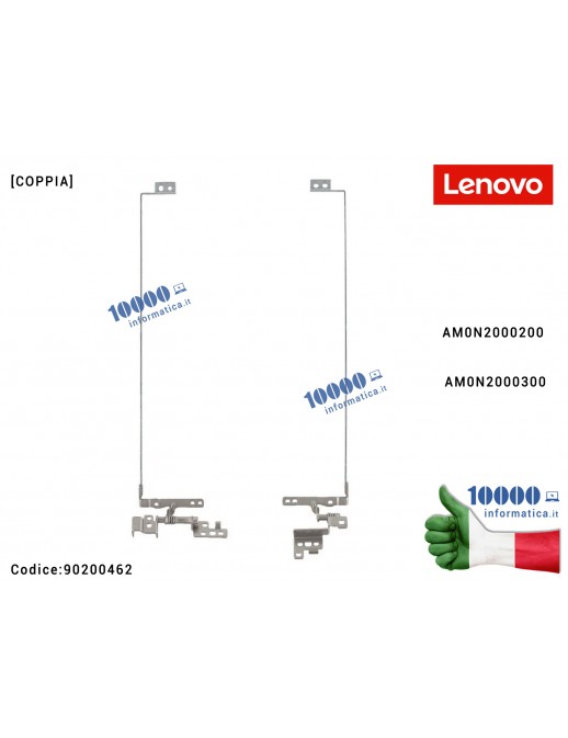 90200462 Cerniere Hinges LENOVO G580 G585 [COPPIA] AM0N2000200 AM0N2000300 Cerniera Hinge QIWG6