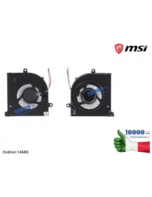 14685 Ventola Fan CPU MSI GS75 Stealth 8SF (MS-17G1) P75 Creator 8SE WS75 9TK GS75 Stealth 9SE