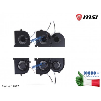 14687 Ventola Fan CPU+GPU MSI GS75 Stealth 8SF (MS-17G1) P75 Creator 8SE WS75 9TK GS75 Stealth 9SE