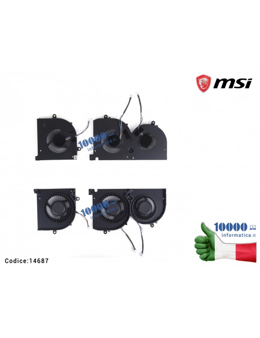 14687 Ventola Fan CPU+GPU MSI GS75 Stealth 8SF (MS-17G1) P75 Creator 8SE WS75 9TK GS75 Stealth 9SE