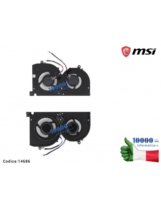 14686 Ventola Fan GPU MSI GS75 Stealth 8SF (MS-17G1) P75 Creator 8SE WS75 9TK GS75 Stealth 9SE [DUAL FAN]