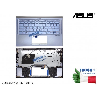 90NB0PB3-R31IT0 Tastiera con Top Case Originale ASUS ZenBook 14 UM431 UM431D UX431 UX431DA UX431D (Silvery Blue) 90NB0PB3-R31...