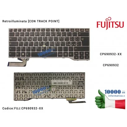 FUJ:CP690932-XX Tastiera Italiana Retroilluminata FUJITSU LifeBook E736 EE743 E544 E546 E746 [CON TRACK POINT] CP690932-XX CP...
