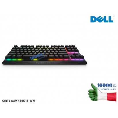 AW420K-B-WW Tastiera per gaming Alienware Tenkeyless DELL AW420K senza Tastierino Numerico AW420K-B-WW