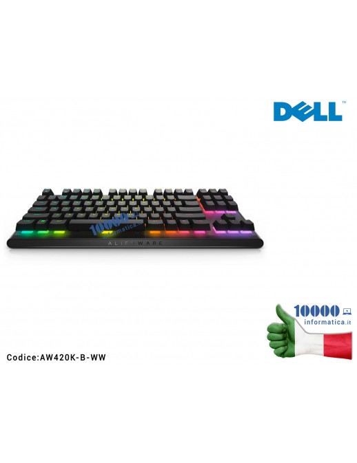 AW420K-B-WW Tastiera per gaming Alienware Tenkeyless DELL AW420K senza Tastierino Numerico AW420K-B-WW