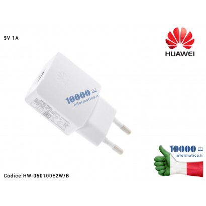 02220439 Alimentatore Carica Batteria USB HUAWEI 5W 5V 1A [BIANCO] (HW-050100E2W) USB Travel Charge