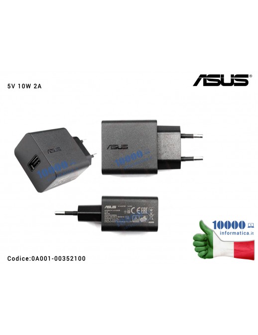 Alimentatore USB ASUS [10W 5V 2A] AD897020 M80TA T100TA T100TAF T100TAL T100TAM TF303CL VivoTab ME400CL Pad MeMO Pad ME172V ME30
