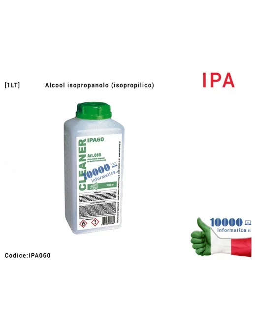 IPA060 Cleanser IPA Alcool Isopropanolo Isopropilico IPA60 [1 LT] Art.089 Detergente liquido per vaschetta vasca e sistemi ad...
