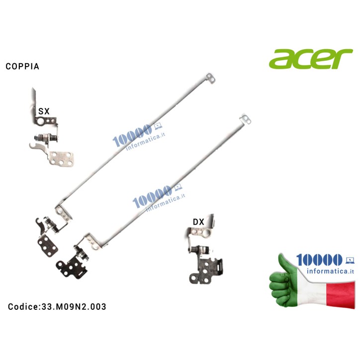 Cerniere Hinges ACER Aspire E1-521 E1-531 E1-571 E1-571G E1-531G Travelmate P253-E P253-M EasyNote TE11BZ TE11HC [COPPIA] AM0HJ0