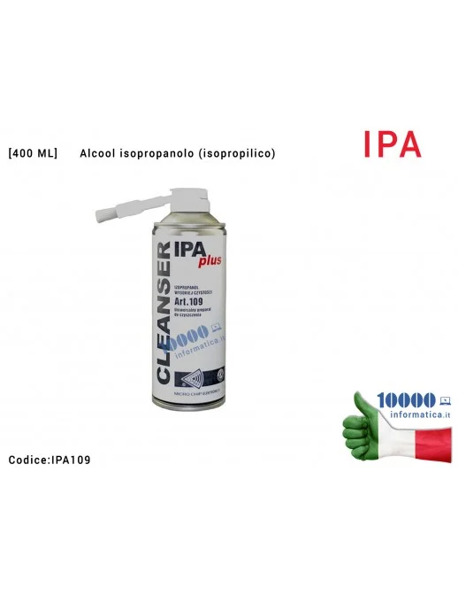 IPA109 Cleanser IPA PLUS Bomboletta Spray Alcool Isopropanolo Isopropilico [400 ML] Art. 109 per pulizia contatti chip mainbo...