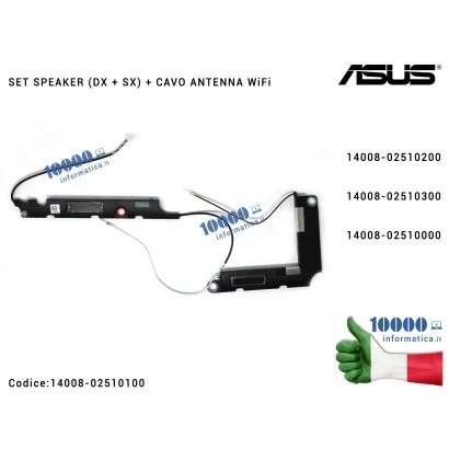 14008-02510100 Altoparlanti Speaker ASUS VivoBook S510 X510 S510U X510U X510UN X510UQ X510UA F510 F510UA + Cavo Antenna WiFi ...