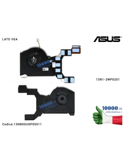 13NB0GU0P05011 Ventola di Raffreddamento Fan + Dissipatore Heatsink VGA ASUS ROG Zephyrus GX501 GX501V GX501VIK GX501VSK 13N1...