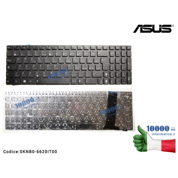Tastiera Italiana ASUS N56 N56V U500VZ N76 R500V R505 N76 N56DP N56DY N56JK N56JN N56JR N56VB N56VJ [SENZA FRAME]